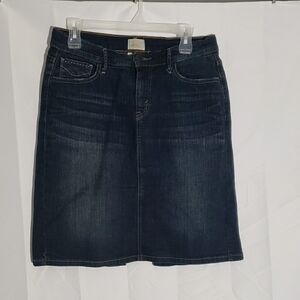 Levis 512 Perfectly Slimming Denim Skirt dark wash size 6 with back slit.